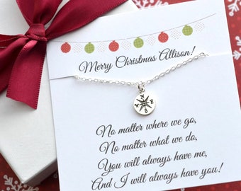 Christmas Gift for Best Friend, Best Friend Necklace, Jewelry Gift, Gift for Her, Best Friend Gift, BFF Gift, Compass Necklace best friend