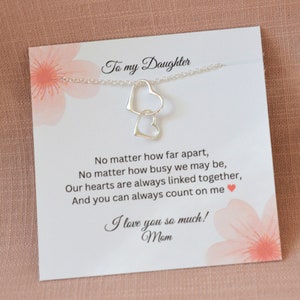 To My Daughter Necklace, Mother Daughter Gifts, Daughter Necklace, Daughter Gift, Daughter Necklace From Dad, Hearts linked Shaped Necklace