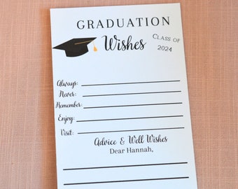 Graduation Wishes Cards, Graduation Advice, Advice Cards for Graduation party, Set of 12, Graduation Party Decorations, Printed + Shipped