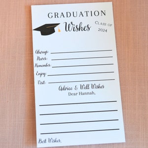 Graduation Wishes Cards printed and shipped for Class of 2024 graduation parties and games