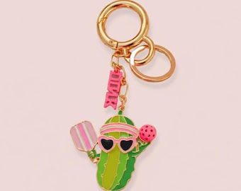 Pickleball Keychain, Personalized Sports Gift