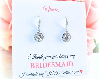 Personalized Bridesmaid Gifts, Bridesmaid Earrings, Bridesmaid Proposal, Wedding Earrings, Bridal Party Jewelry