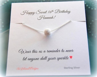 Personalized Sweet 16 Gift, Sweet 16 Jewelry, 16th Birthday gift, Daughter&#39;s Sweet 16 Birthday, Sweet 16 Birthday