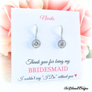 Personalized Bridesmaid Gifts, Bridesmaid Earrings, Bridesmaid Proposal, Wedding Earrings, Bridal Party Jewelry