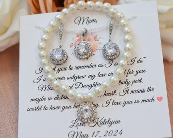 Mother of the Bride gift from Daughter, To my Mother on my Wedding Day, Bride Mom Gift, Mother of the Groom gift from Son, Wedding Jewelry