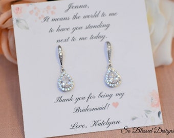 Gifts for your Bridesmaids, Bridesmaid Earrings, Maid of Honor Gift, Bridal Party Earrings, Wedding Jewelry