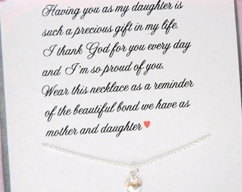 Christmas Gift for Daughter, Jewelry for DAUGHTER, from Mom to Daughter, Gift for daughter, Heart necklace