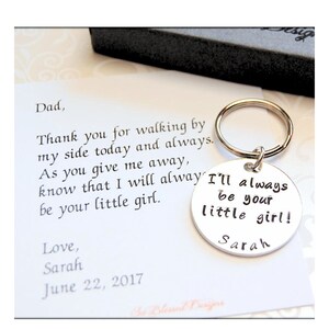 Father of the Bride Gift, I&#39;ll always be your little girl, Father of the Bride keychain, thank you Dad, from daughter to DAD