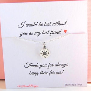 Best Friend Necklace, Friendship Necklace, Gift for Best Friend, Compass necklace, BFF, Best friend necklace,  Bridesmaid, Maid of Honor