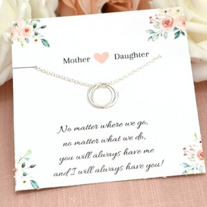 Mother Daughter Necklace, Mother Daughter Jewelry, Mother Daughter Wedding Gift, 2 Circles Necklace, Mothers Day Necklace, Gifts for MOM