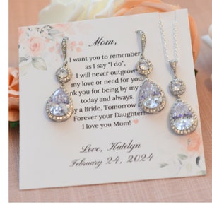 Mother of the Bride gift from the Bride, Wedding Gift Mom, Mother of the Bride Jewelry, Mother of the Groom gift from Son, Wedding Jewelry image 1