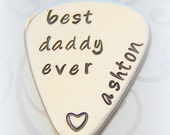 Fathers Day Gifts for Dad, Best Daddy Ever Gift, Personalized Guitar Pick, Custom Guitar pick, To Dad from Kids, Gifts for Him