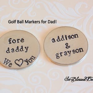 Golf ball markers for Dad, Christmas Gifts for Dad, Grandpa, Personalized golf gift for Dad, Custom ball markers