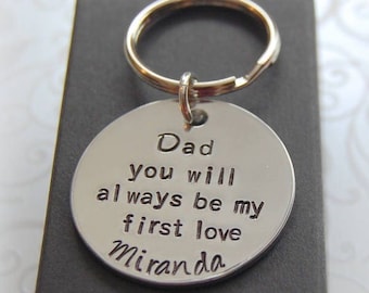 Father of the Bride Keychain, Gift for Father of the Bride, Personalized, Dad you will always be my first love, To DADDY from Daughter
