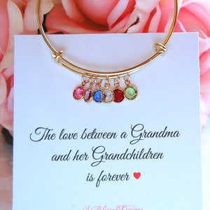 Christmas Gift for Grandma, Birthstone bracelet for Grandma, To Grandma from Grandchildren, Nana gift, Personalized gifts
