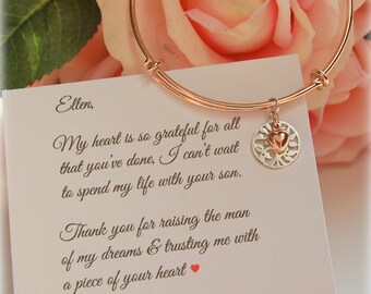 Mother of the Groom Gift Mother in Law Gift Future Mother in Law Gift To Mother of the Groom from Bride Adjustable wedding bracelet