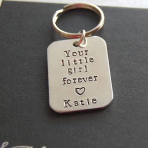 Personalized Daddy Keychain, Gift Father, Christmas gift for Daddy, to daddy from daughter, from children, gifts for him, gifts under 30