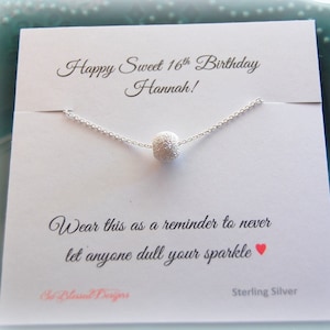 Personalized Sweet 16 Gift, Sweet 16 Jewelry, 16th Birthday gift, Daughter's Sweet 16 Birthday, Sweet 16 Birthday image 2