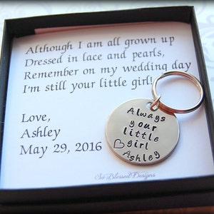 Father of the Bride gift from Bride, To DAD on my wedding day, Always your little girl keychain, Personalized gift for Father of Bride