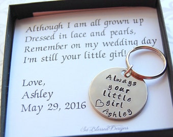 Father of the Bride, Dads Keychain, Gift for Father of the Bride, Personalized keychain, complete boxed gift set for father of bride