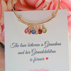 Grandma Bracelet, Gifts for Grandma, Personalized Birthstone bracelet, Custom Birthstone Gift, Christmas Gift for Grandma, Nana