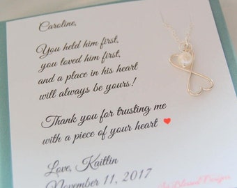 Mother of the Groom gift from Bride, mother in law, mother of the bride gift, mother daughter necklace, wedding gift