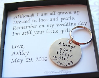 Father of the Bride gift from Bride, To DAD on my wedding day, Always your little girl keychain, Personalized gift for Father of Bride