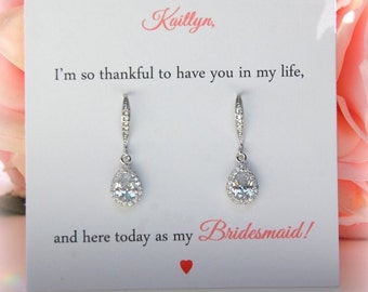 Bridesmaid Earrings, Gifts for Bridesmaids, Maid of Honor gift, Bridal party jewelry, Bridal earrings