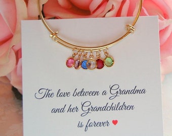 Grandma Bracelet, Gifts for Grandma, Personalized Birthstone bracelet, Custom Birthstone Gift, Christmas Gift for Grandma, Nana