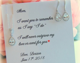 Mother of the Bride Jewelry Set, Mother of the Groom Gift, Mother of the Bride Gift Set, Mother of the Groom Gift Set, To Mom from Bride