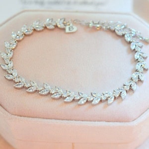 Silver Wedding Bracelet, CZ Bridal Bracelet, Silver Bridal Bracelet, Silver CZ Wedding Bracelet, CZ Bracelet, Wedding Bracelet, Bride