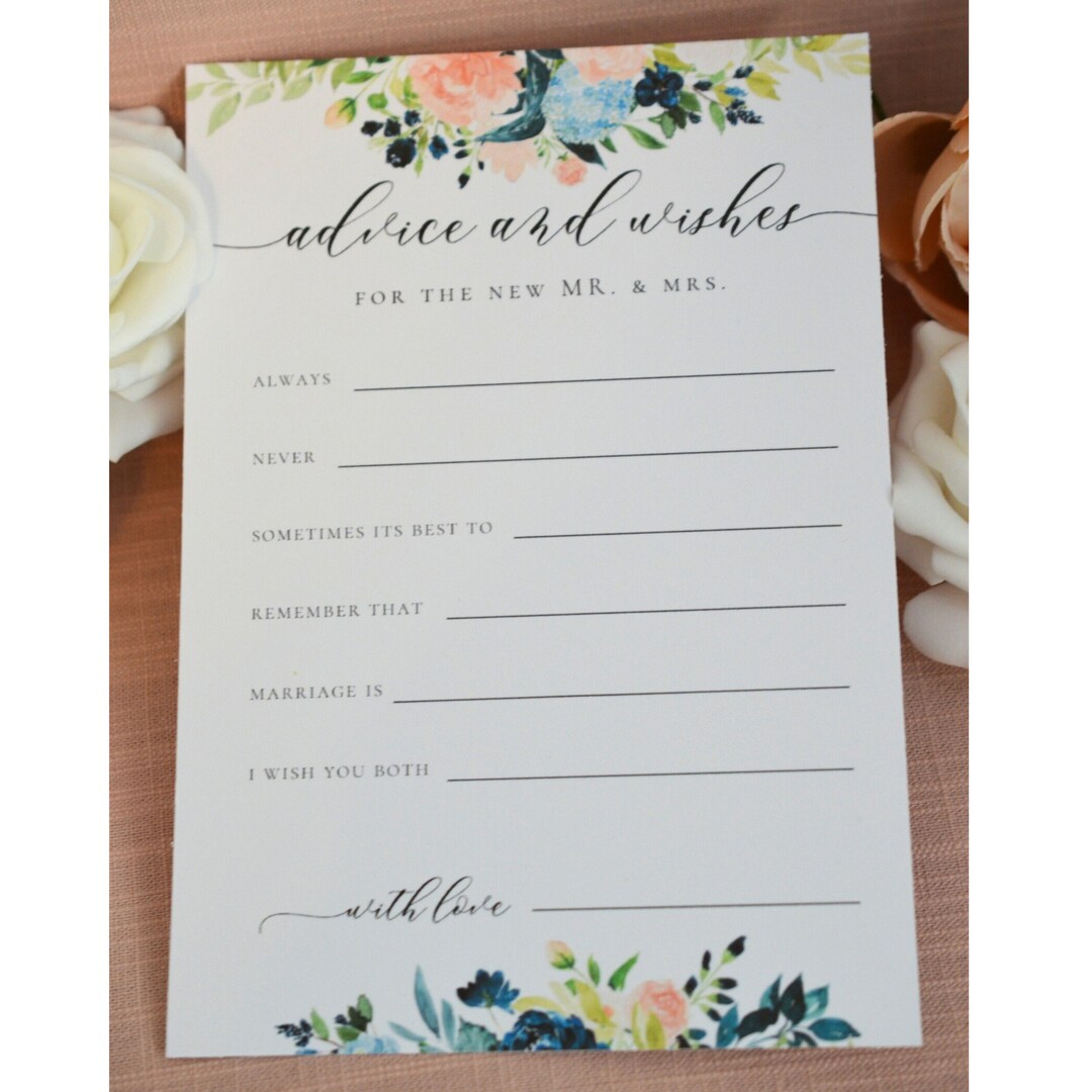 Advice for Mr and Mrs Cards, Printed Shipped Cards for Bride and Groom