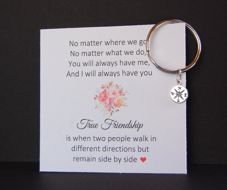 Best Friend KEYCHAIN Compass Keychain No Matter Where We Go Etsy