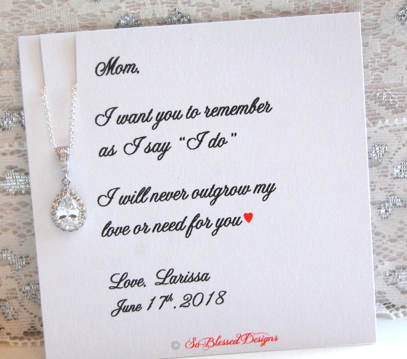 Mother of the Bride Gift, Mother of the Groom Gift, Wedding Jewelry, Personalized Mother of Bride gift, wedding gift to mother of the bride image 6