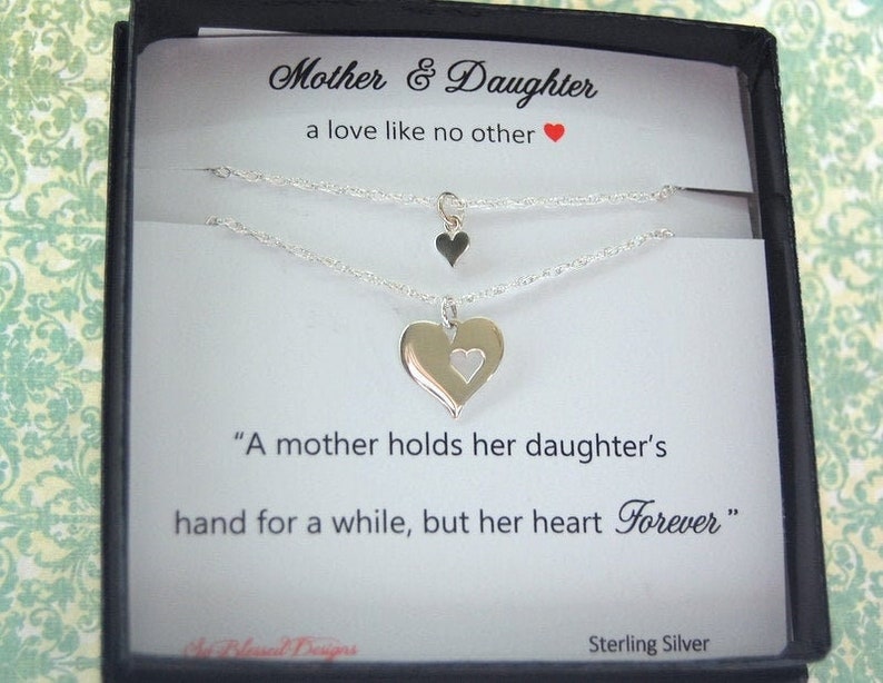 Mother Daughter Necklace Set Birthday Gift for Mom Gifts for image 1