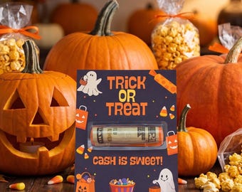 Halloween Money Holder Cards, Gift for Kids, Non candy Halloween party favors