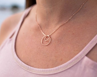 Rose Gold Bridesmaid Necklace, Bridesmaid Gift, Bridesmaid Necklaces, Rose Gold Eternity Necklace, Wedding Jewelry