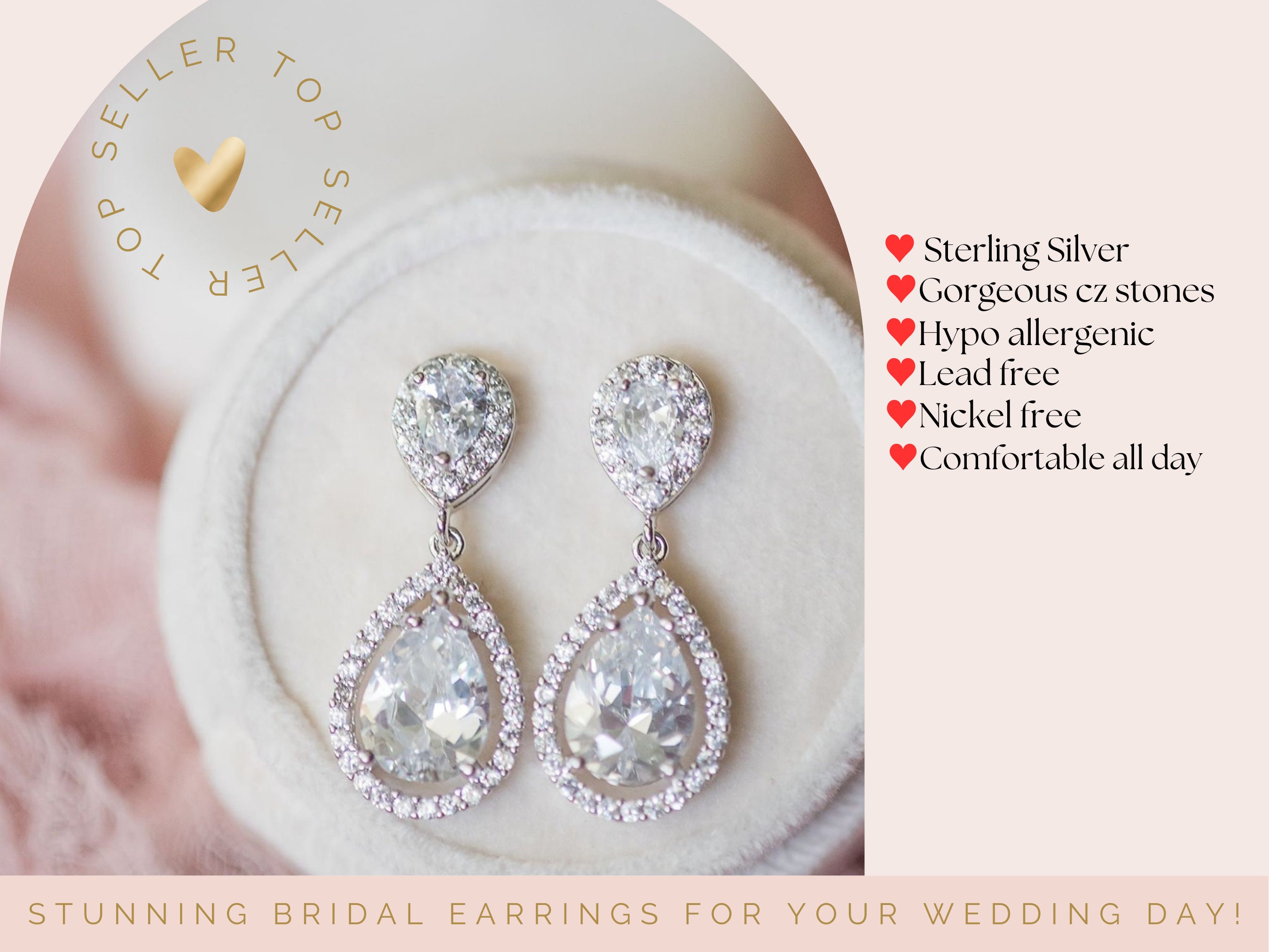 Teardrop Crystal Bridal Earrings | Shop Beautiful Bridal Jewelry and Gifts
