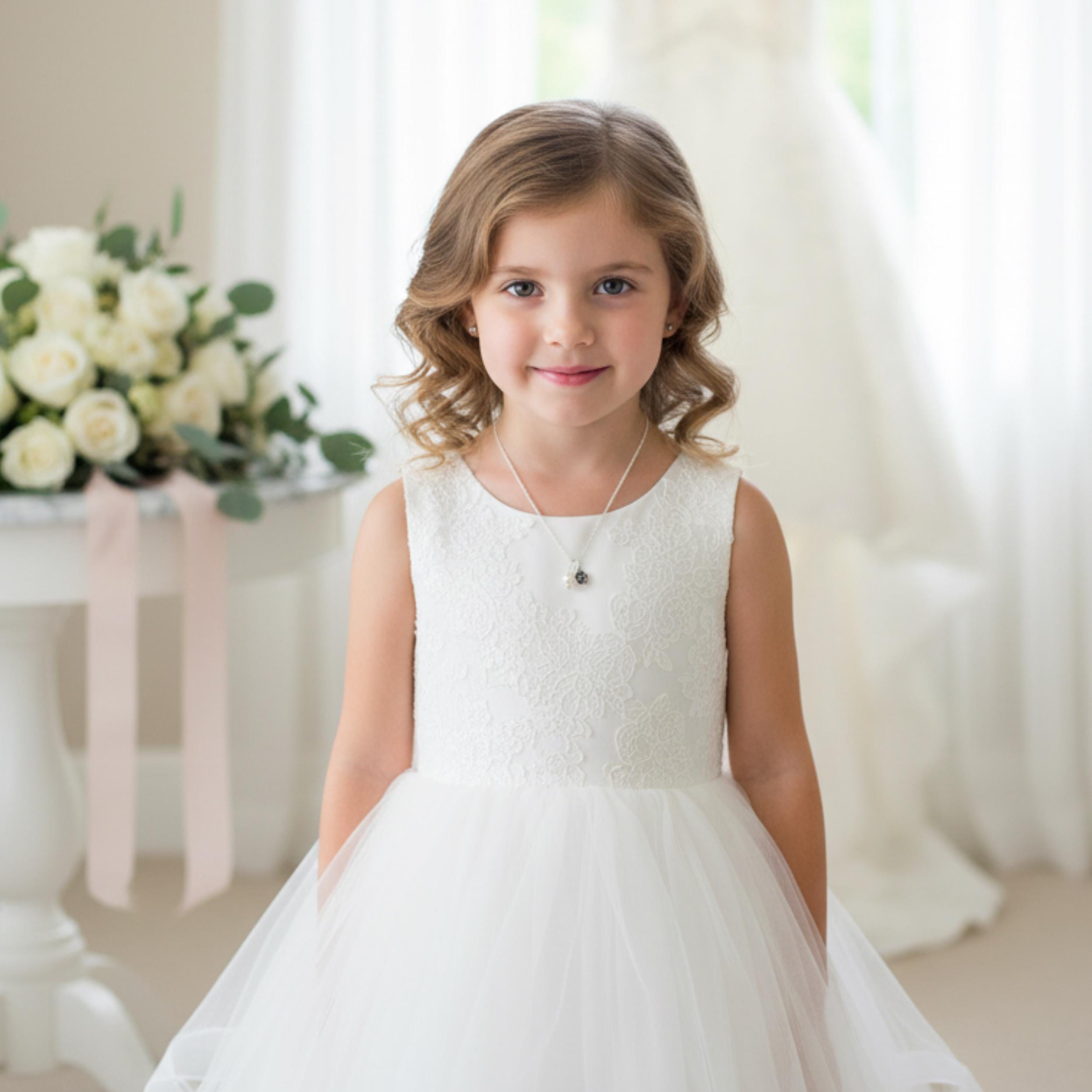 Flower Girl necklace with card, Custom flower girl card, wedding party gifts, Thank you to flower girl, wedding ideas, Sentimental gift