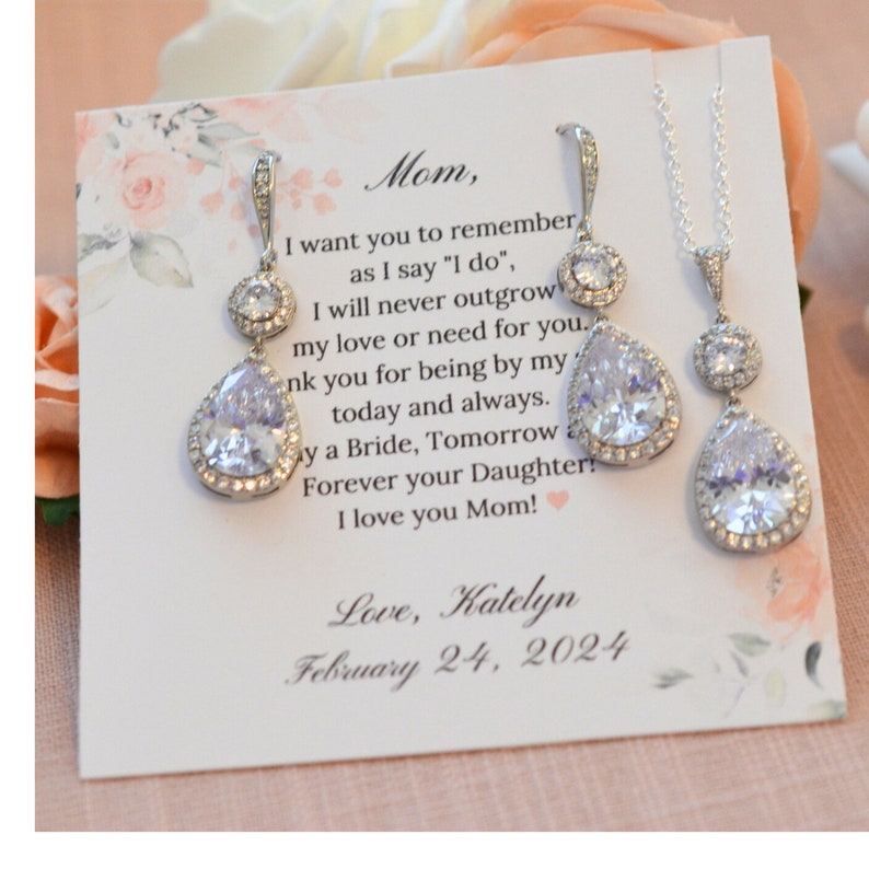 Mother of the Bride gift from the Bride, Wedding Gift Mom, Mother of the Bride Jewelry, Mother of the Groom gift from Son, Wedding Jewelry image 5