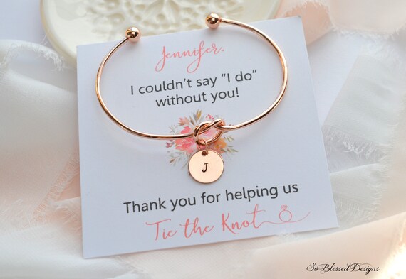 Personalized Bridesmaid Bracelets Personalized Bridesmaid Gifts Initial Charm Bracelet Maid of Honor Flower Girl Bracelets Etsy