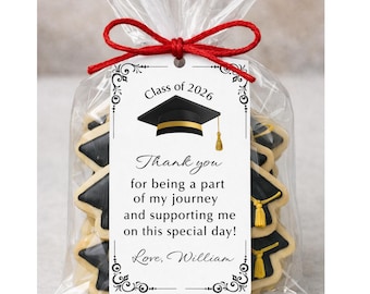 Graduation Favor Tags, Class of 2026 Centerpiece Tags, PRINTED Party Decor