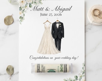 Wedding Money Holder, Unique Cash Gift Card for Wedding, Bridal Shower, Fun way to give Cash