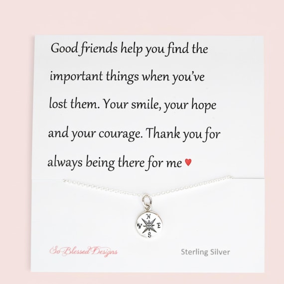 BEST FRIEND Gift, Graduation gift, Class of 2026, Compass necklace, Miss you gift, going away, encouragement