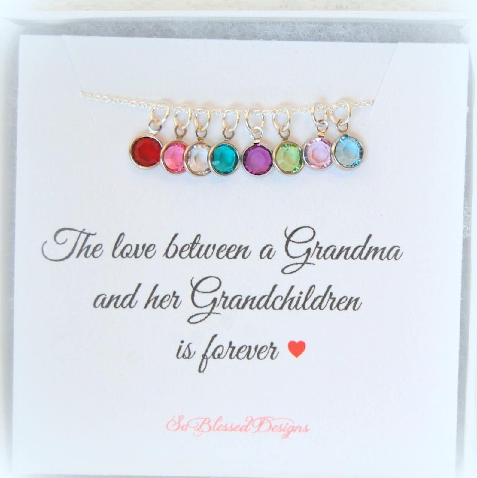 Custom Birthstone Necklace For Grandma Grandma Christmas Etsy Custom birthstone necklace for grandma grandma christmas etsy