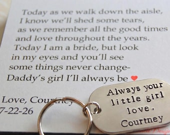 Father of the Bride Pewter Keychain, Personalized Gift Box