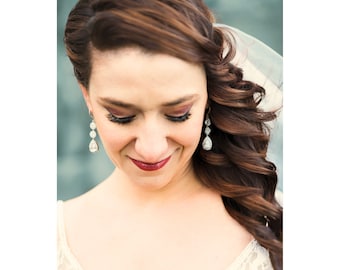 Long Crystal Bridal Earrings, Dangle Bridal Earrings, Wedding Earrings, Wedding Jewelry, Bridesmaids, Long Crystal Earrings