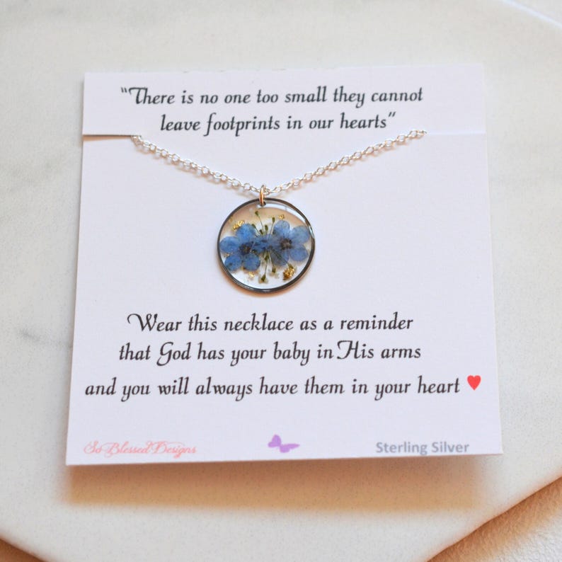 Me Not Flower Necklace, Me Not Miscarriage Gift, Sympathy