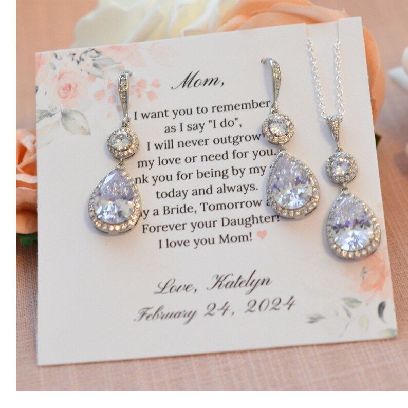 Mother of the Bride gift from the Bride, Wedding Gift Mom, Mother of the Bride Jewelry, Mother of the Groom gift from Son, Wedding Jewelry image 7