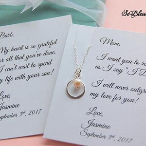 Mother of the Bride, Mother of the Groom, Set of 2, Mother in law necklace, Mothers necklace from Bride